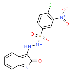 ChemSpider 2D Image | 4-Chloro-3-nitro-N'-(2-oxo-2H-indol-3-yl)benzenesulfonohydrazide | C14H9ClN4O5S