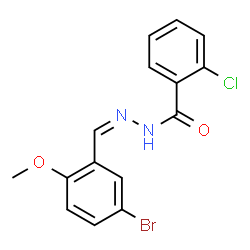 ChemSpider 2D Image | N'-[(Z)-(5-Bromo-2-methoxyphenyl)methylene]-2-chlorobenzohydrazide | C15H12BrClN2O2