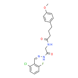ChemSpider 2D Image | N-{2-[(2Z)-2-(2-Chloro-6-fluorobenzylidene)hydrazino]-2-oxoethyl}-4-(4-methoxyphenyl)butanamide | C20H21ClFN3O3