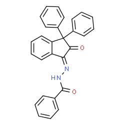 ChemSpider 2D Image | N'-[(1E)-2-Oxo-3,3-diphenyl-2,3-dihydro-1H-inden-1-ylidene]benzohydrazide | C28H20N2O2