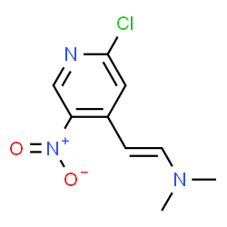 ChemSpider 2D Image | (E)-2-(2-Chloro-5-nitro-4-pyridinyl)-N,N-dimethylethenamine | C9H10ClN3O2