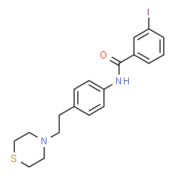 ChemSpider 2D Image | 3-Iodo-N-{4-[2-(4-thiomorpholinyl)ethyl]phenyl}benzamide | C19H21IN2OS