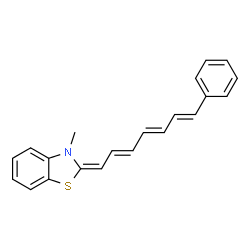 ChemSpider 2D Image | (2E)-3-Methyl-2-[(2E,4E,6E)-7-phenyl-2,4,6-heptatrien-1-ylidene]-2,3-dihydro-1,3-benzothiazole | C21H19NS