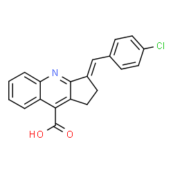 ChemSpider 2D Image | 3-(4-Chloro-benzylidene)-2,3-dihydro-1H-cyclopenta[b]quinoline-9-carboxylic acid | C20H14ClNO2