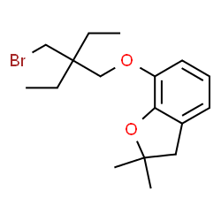ChemSpider 2D Image | 7-[2-(Bromomethyl)-2-ethylbutoxy]-2,2-dimethyl-2,3-dihydro-1-benzofuran | C17H25BrO2