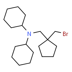 ChemSpider 2D Image | N-{[1-(Bromomethyl)cyclopentyl]methyl}-N-cyclohexylcyclohexanamine | C19H34BrN