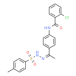 ChemSpider 2D Image | 2-Chloro-N-(4-{(1Z)-N-[(4-methylphenyl)sulfonyl]ethanehydrazonoyl}phenyl)benzamide | C22H20ClN3O3S