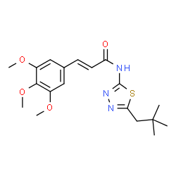 ChemSpider 2D Image | (2E)-N-[5-(2,2-Dimethylpropyl)-1,3,4-thiadiazol-2-yl]-3-(3,4,5-trimethoxyphenyl)acrylamide | C19H25N3O4S