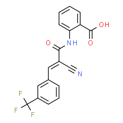 ChemSpider 2D Image | 2-({(2E)-2-Cyano-3-[3-(trifluoromethyl)phenyl]-2-propenoyl}amino)benzoic acid | C18H11F3N2O3