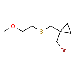 ChemSpider 2D Image | 1-(Bromomethyl)-1-{[(2-methoxyethyl)sulfanyl]methyl}cyclopropane | C8H15BrOS