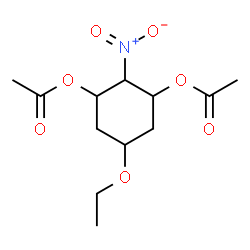 ChemSpider 2D Image | 5-Ethoxy-2-nitro-1,3-cyclohexanediyl diacetate | C12H19NO7
