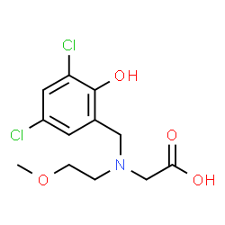 ChemSpider 2D Image | N-(3,5-Dichloro-2-hydroxybenzyl)-N-(2-methoxyethyl)glycine | C12H15Cl2NO4