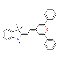 ChemSpider 2D Image | (2E)-2-[2-(2,6-Diphenyl-4H-pyran-4-ylidene)ethylidene]-1,3,3-trimethylindoline | C30H27NO