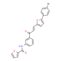 ChemSpider 2D Image | N-(3-{(2E)-3-[5-(4-Bromophenyl)-2-furyl]-2-propenoyl}phenyl)-2-furamide | C24H16BrNO4