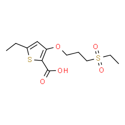 ChemSpider 2D Image | 5-Ethyl-3-[3-(ethylsulfonyl)propoxy]-2-thiophenecarboxylic acid | C12H18O5S2