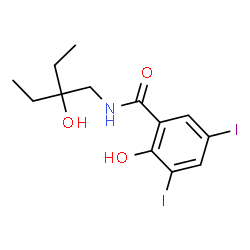 ChemSpider 2D Image | N-(2-Ethyl-2-hydroxybutyl)-2-hydroxy-3,5-diiodobenzamide | C13H17I2NO3