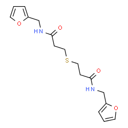 ChemSpider 2D Image | 3,3'-Sulfanediylbis[N-(2-furylmethyl)propanamide] | C16H20N2O4S