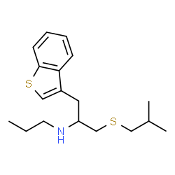 ChemSpider 2D Image | N-[1-(1-Benzothiophen-3-yl)-3-(isobutylsulfanyl)-2-propanyl]-1-propanamine | C18H27NS2