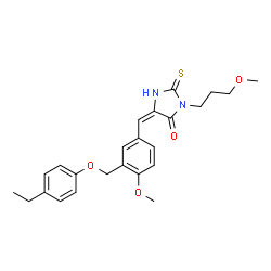 ChemSpider 2D Image | (5E)-5-{3-[(4-Ethylphenoxy)methyl]-4-methoxybenzylidene}-3-(3-methoxypropyl)-2-thioxo-4-imidazolidinone | C24H28N2O4S