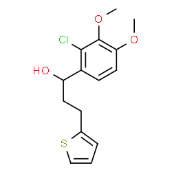 ChemSpider 2D Image | 1-(2-Chloro-3,4-dimethoxyphenyl)-3-(2-thienyl)-1-propanol | C15H17ClO3S