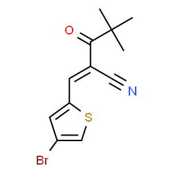 ChemSpider 2D Image | (2E)-2-[(4-Bromo-2-thienyl)methylene]-4,4-dimethyl-3-oxopentanenitrile | C12H12BrNOS