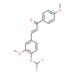 ChemSpider 2D Image | (2E)-3-[4-(Difluoromethoxy)-3-methoxyphenyl]-1-(4-methoxyphenyl)-2-propen-1-one | C18H16F2O4