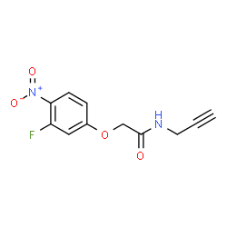 ChemSpider 2D Image | 2-(3-Fluoro-4-nitrophenoxy)-N-(2-propyn-1-yl)acetamide | C11H9FN2O4