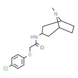 ChemSpider 2D Image | 2-[(4-chlorophenyl)thio]-N-(8-methyl-8-azabicyclo[3.2.1]oct-3-yl)acetamide | C16H21ClN2OS