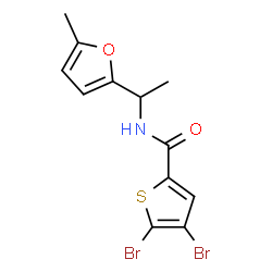 ChemSpider 2D Image | 4,5-Dibromo-N-[1-(5-methyl-2-furyl)ethyl]-2-thiophenecarboxamide | C12H11Br2NO2S