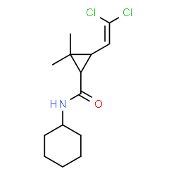 ChemSpider 2D Image | N-Cyclohexyl-3-(2,2-dichlorovinyl)-2,2-dimethylcyclopropanecarboxamide | C14H21Cl2NO