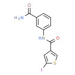 ChemSpider 2D Image | N-(3-Carbamoylphenyl)-5-iodo-3-thiophenecarboxamide | C12H9IN2O2S