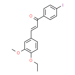 ChemSpider 2D Image | (2E)-3-(4-Ethoxy-3-methoxyphenyl)-1-(4-iodophenyl)-2-propen-1-one | C18H17IO3