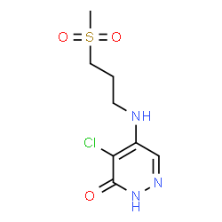 ChemSpider 2D Image | 4-Chloro-5-{[3-(methylsulfonyl)propyl]amino}-3(2H)-pyridazinone | C8H12ClN3O3S