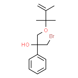 ChemSpider 2D Image | 1-Bromo-3-[(2,3-dimethyl-3-buten-2-yl)oxy]-2-phenyl-2-propanol | C15H21BrO2