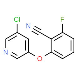 ChemSpider 2D Image | 2-[(5-Chloro-3-pyridinyl)oxy]-6-fluorobenzonitrile | C12H6ClFN2O