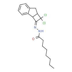 ChemSpider 2D Image | N'-[(2Z)-1,1-Dichloro-1,2a,7,7a-tetrahydro-2H-cyclobuta[a]inden-2-ylidene]octanehydrazide | C19H24Cl2N2O