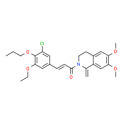 ChemSpider 2D Image | (2E)-3-(3-Chloro-5-ethoxy-4-propoxyphenyl)-1-(6,7-dimethoxy-1-methylene-3,4-dihydro-2(1H)-isoquinolinyl)-2-propen-1-one | C26H30ClNO5