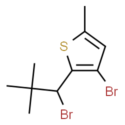 ChemSpider 2D Image | 3-Bromo-2-(1-bromo-2,2-dimethylpropyl)-5-methylthiophene | C10H14Br2S