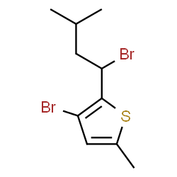ChemSpider 2D Image | 3-Bromo-2-(1-bromo-3-methylbutyl)-5-methylthiophene | C10H14Br2S