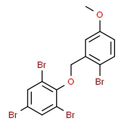 ChemSpider 2D Image | 1,3,5-Tribromo-2-[(2-bromo-5-methoxybenzyl)oxy]benzene | C14H10Br4O2