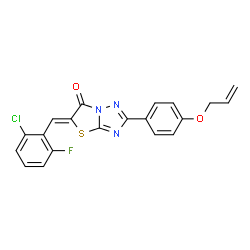 ChemSpider 2D Image | (5Z)-2-[4-(Allyloxy)phenyl]-5-(2-chloro-6-fluorobenzylidene)[1,3]thiazolo[3,2-b][1,2,4]triazol-6(5H)-one | C20H13ClFN3O2S