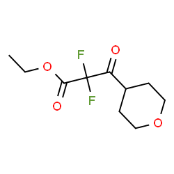 ChemSpider 2D Image | Ethyl 2,2-difluoro-3-oxo-3-(tetrahydro-2H-pyran-4-yl)propanoate | C10H14F2O4