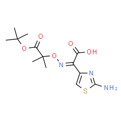 ChemSpider 2D Image | (Z)-2-Amino-a-[1-(tert-butoxycarbonyl)-1-methylethoxyimino]-4-thiazoleacetic acid | C13H19N3O5S