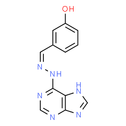 ChemSpider 2D Image | 3-[(Z)-(7H-Purin-6-ylhydrazono)methyl]phenol | C12H10N6O