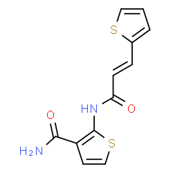 ChemSpider 2D Image | 2-{[(2E)-3-(2-Thienyl)-2-propenoyl]amino}-3-thiophenecarboxamide | C12H10N2O2S2