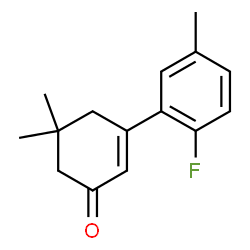 ChemSpider 2D Image | 3-(2-Fluoro-5-methylphenyl)-5,5-dimethyl-2-cyclohexen-1-one | C15H17FO