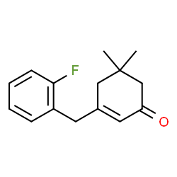 ChemSpider 2D Image | 3-(2-Fluorobenzyl)-5,5-dimethyl-2-cyclohexen-1-one | C15H17FO