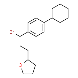 ChemSpider 2D Image | 2-[3-Bromo-3-(4-cyclohexylphenyl)propyl]tetrahydrofuran | C19H27BrO