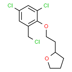 ChemSpider 2D Image | 2-{2-[2,4-Dichloro-6-(chloromethyl)phenoxy]ethyl}tetrahydrofuran | C13H15Cl3O2