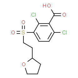 ChemSpider 2D Image | 2,6-Dichloro-3-{[2-(tetrahydro-2-furanyl)ethyl]sulfonyl}benzoic acid | C13H14Cl2O5S